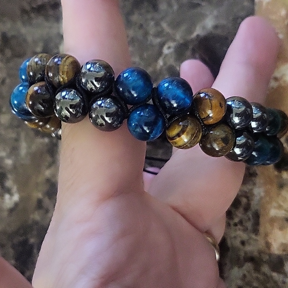 Triple protection bracelet tiger eye hematite - Picture 4 of 4